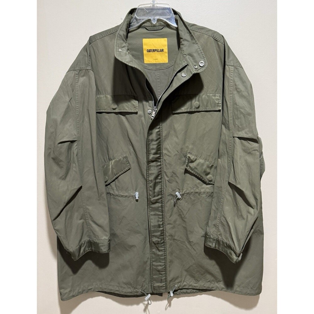Caterpillar CAT Mens XL Green M65 Field Jacket Utility Cargo Military Parka